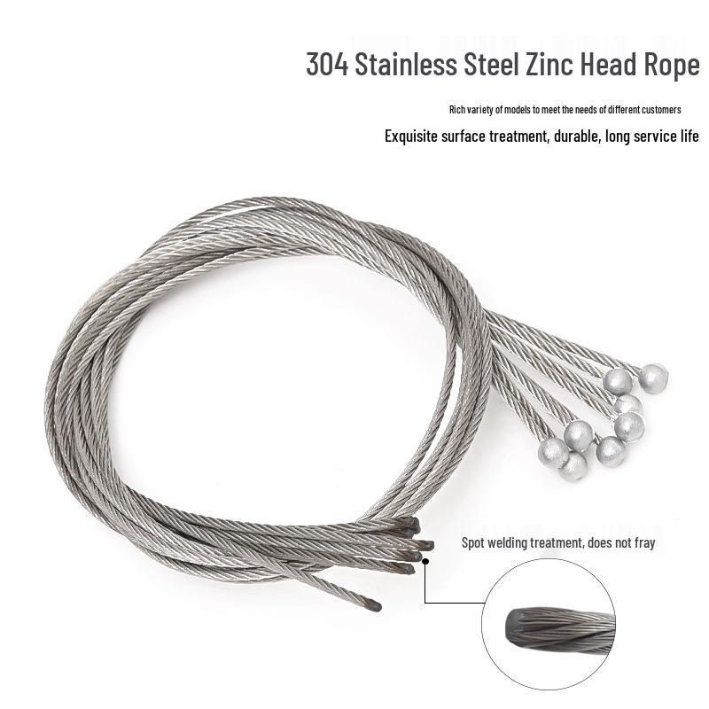 1.5-3mm Steel Cable Safety Rope with Zinc Head and Hanging Bracket for Lighting and Signage