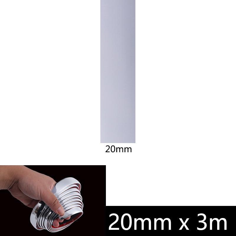 3M/5M Chrome Moulding Trim Car Door Protector Stickers Strip Bumper Grill Car Anti-Collision Tape Door Edge Guard Plate