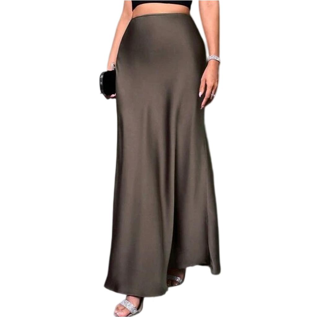 Women's Fashionable And Casual Design French Elegant Draped Satin Skirt