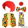 Roleplay Joker Outfit With Clown Nose And Wig Set For Cosplay Costume Events