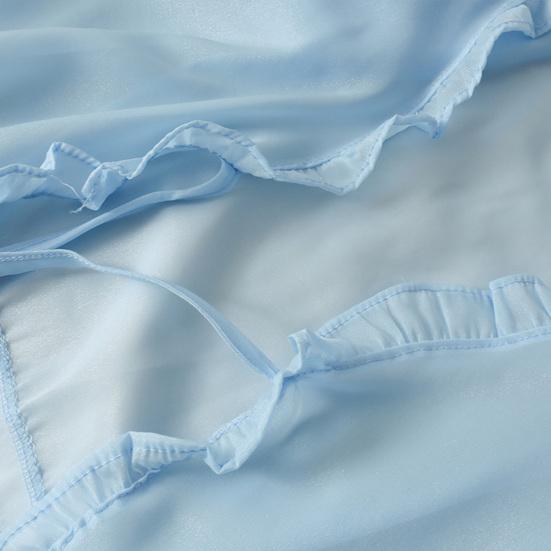 Dámský tenký kabát jednobarevný ochrana proti slunci letní šifonový kardigan s mašlí košile pro každodenní nošení