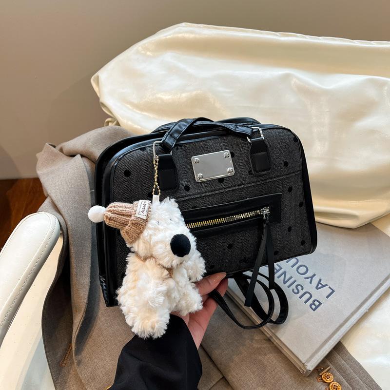 

Нишевый рюкзак в горошек женский новый модный универсальный рюкзак через плечо многофункциональный рюкзак для путешествий Spice Girl Without pendant чёрный