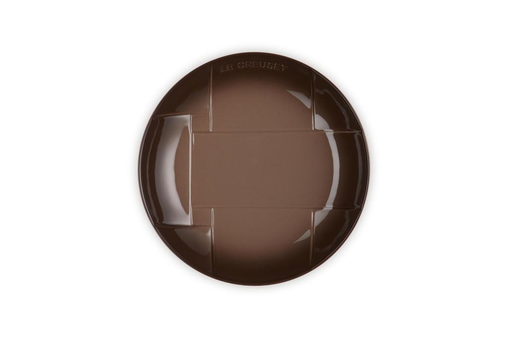 Le Creuset Deep Mesh Round Dish, 22cm, Sepia, Heat and Cold Resistant, Microwave and Oven Safe [Official Japanese Product]