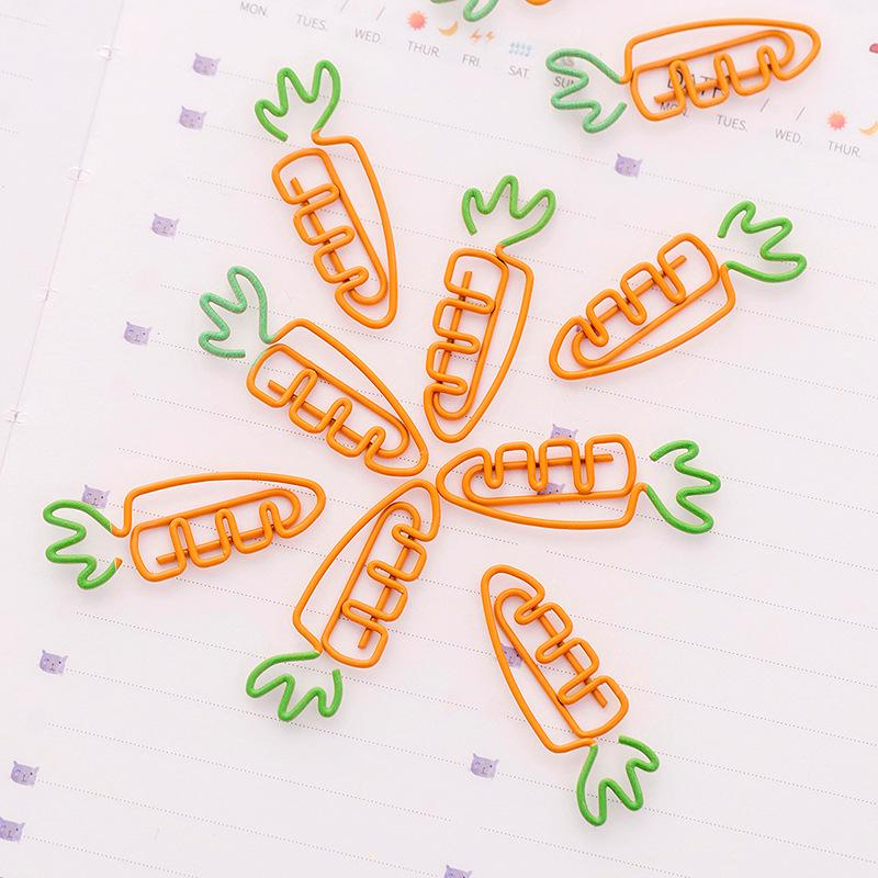 5/10/20/50 Pcs Creative Kawaii Carrot Shaped Metal Paper Clip Bookmark Stationery School Office Supply Escolar Papelaria