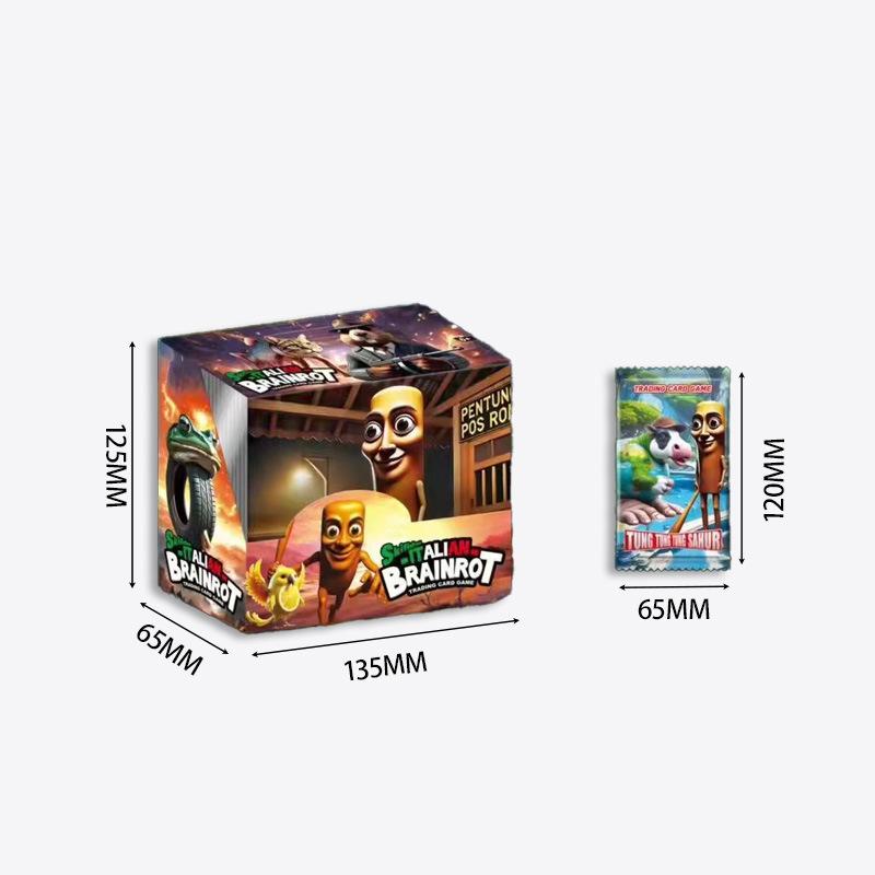 Italian Brainrot Trading Cards Tungtungtung Sahur Tralalero Tralala Collection Card Game Toy Battle Carte Toys For Children Gift