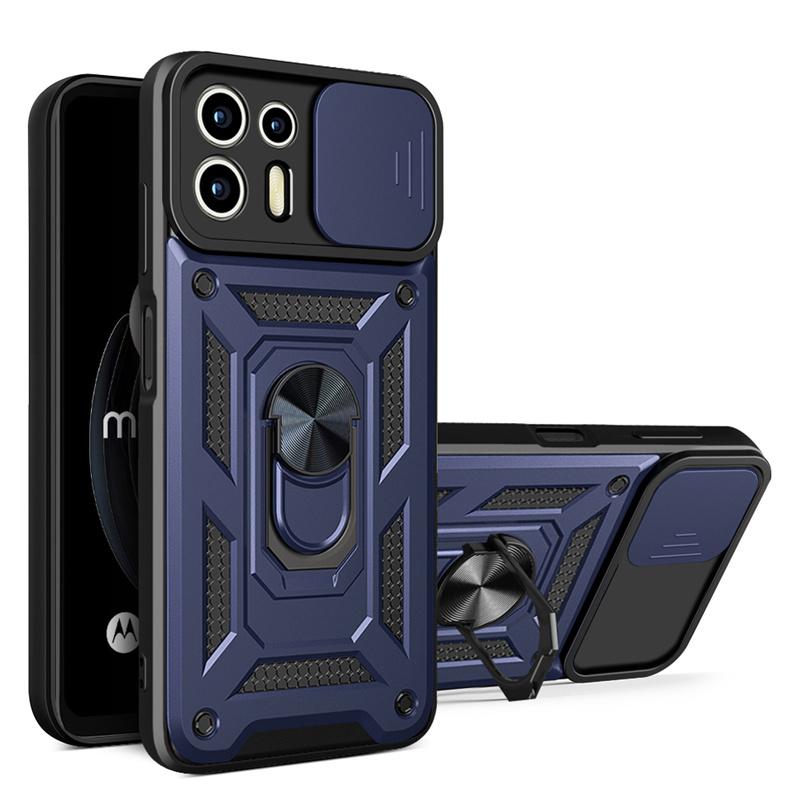 Pouzdro pro Motorola Edge 20 Lite, Armor Slide, ochranné sklo fotoaparátu, magnetický držák, kroužek a stojan, kryt pro Motorola Edge 20 Lite