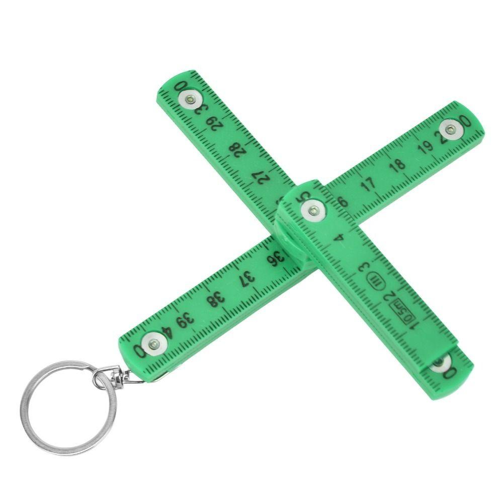 4PCS ABS Folding Ruler Double Sided White/Red/Green Inch Metric Measuring Tool Portable Mini Foldable Ruler Carpentry Work