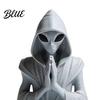 Bookcase Alien Figurine Ornament Matte Meditation Zen Statue 3D Printed Desk Decor Gray Figure Cute Extraterrestrial for Home Office