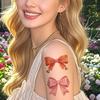 Pink Bowknot Ribbon Colorful Bow Tattoo Stickers Waterproof Makeup Stickers  Live House