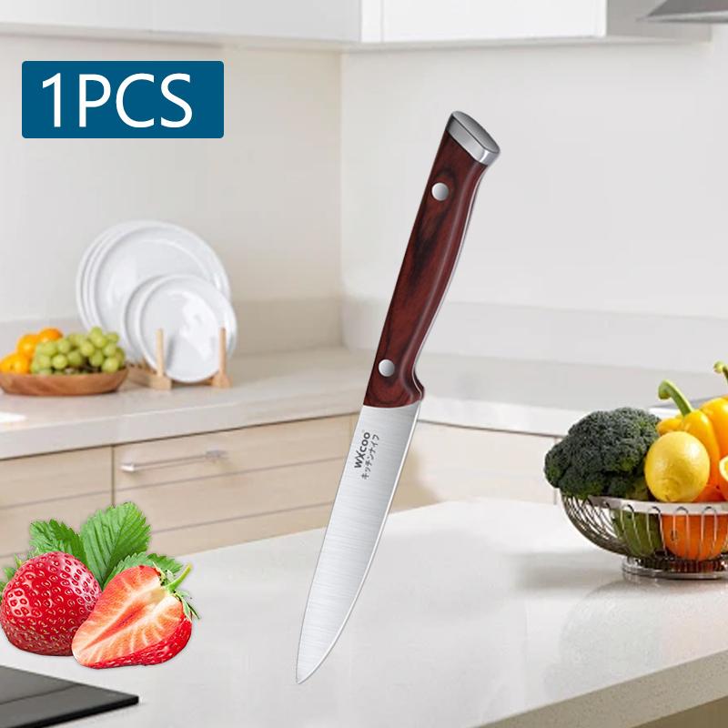 WXCOO Professional Kitchen Knife Fruit Peeling Chef's Knife Meat Cleaver Fruit Slicing Stainless Steel Fruit Knife Wooden Handle