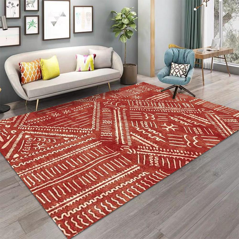 Nordischer Wohnzimmerteppich, Moderner und minimalistischer Sofa-Couchtisch-Bodenläufer, Marokkanischer amerikanischer Ethno-Teppich für Zuhause Schlafzimmer
