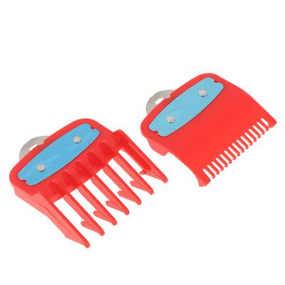 1.5+4.5Mm Size Guide Comb Red Attachment Comb Set With A Metal Holder Clipper