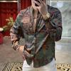 Camicia da Uomo a Maniche Lunghe Fantasia Floreale Retrò Elegante Casual Moda Comoda Traspirante alla Moda Stampata Camicia con Bottoni