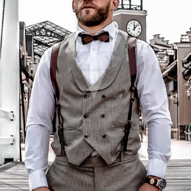 Modne Męskie Skórzane Szelki Pasek Vintage Szelki Szelki Ubranie Weselne