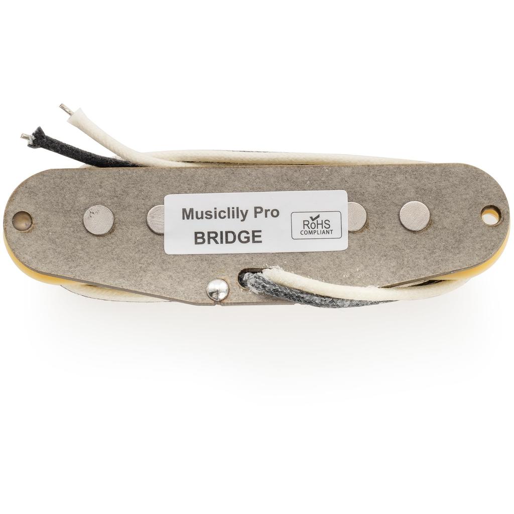 Musiclily Pro Staggered Alnico 5 Single Coil Pickup with Ridge PU for Strat Electric Cream ST-60S Guitar,