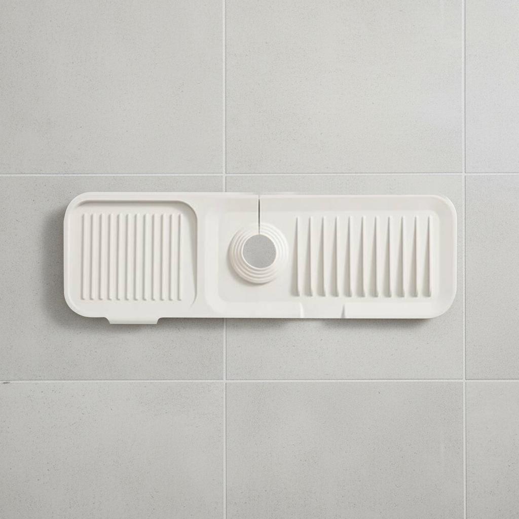 Silicone Faucet Guard Draining Mat Slope Kitchen Sink Splash Guard Self-Draining Silicone Mat for Bathroom Laundry & Bar