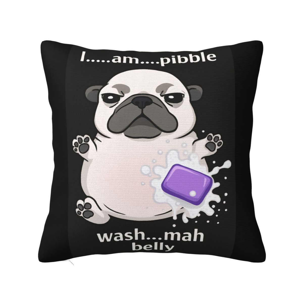 Pillow Cover I Am Pibble Wash My Belly Pibble Meme Funny Dog Pattern Cushion Cover Pillow Case For Living Room Chair Pillowcases 12x12Inch