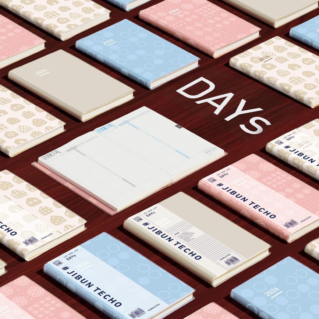 KOKUYO Jibun Techo DAYs 2026 Monthly Daily A5 with Limited Edition Blue January 2026 Start Planner, Slim, SOU SOU Stickers, NI-JD1L3-26,