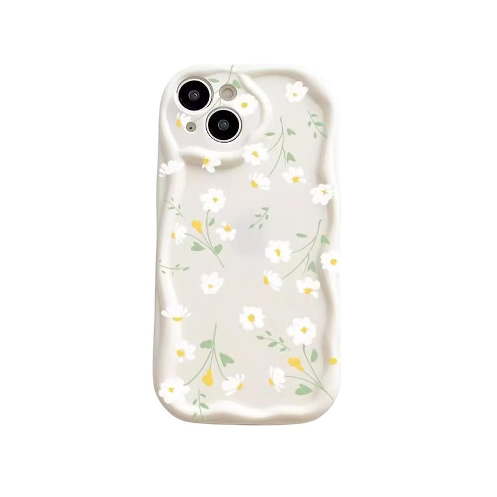 Flowers for IPhone17 Mobile Phone Case 16 Fresh for Apple Anti-fall Silicone New Cream Pattern Transparent Soft Shell