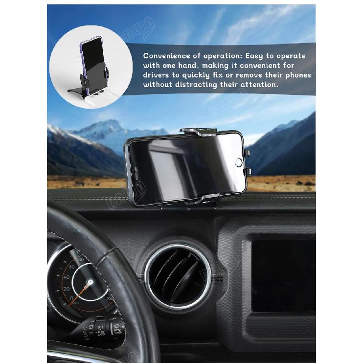 BAWA Car Adjustable Mobile Phone Holder GPS Stand Braket Mount Accessories For Jeep Wrangler JL JT 2018 2019 2020 2021 2022 2023