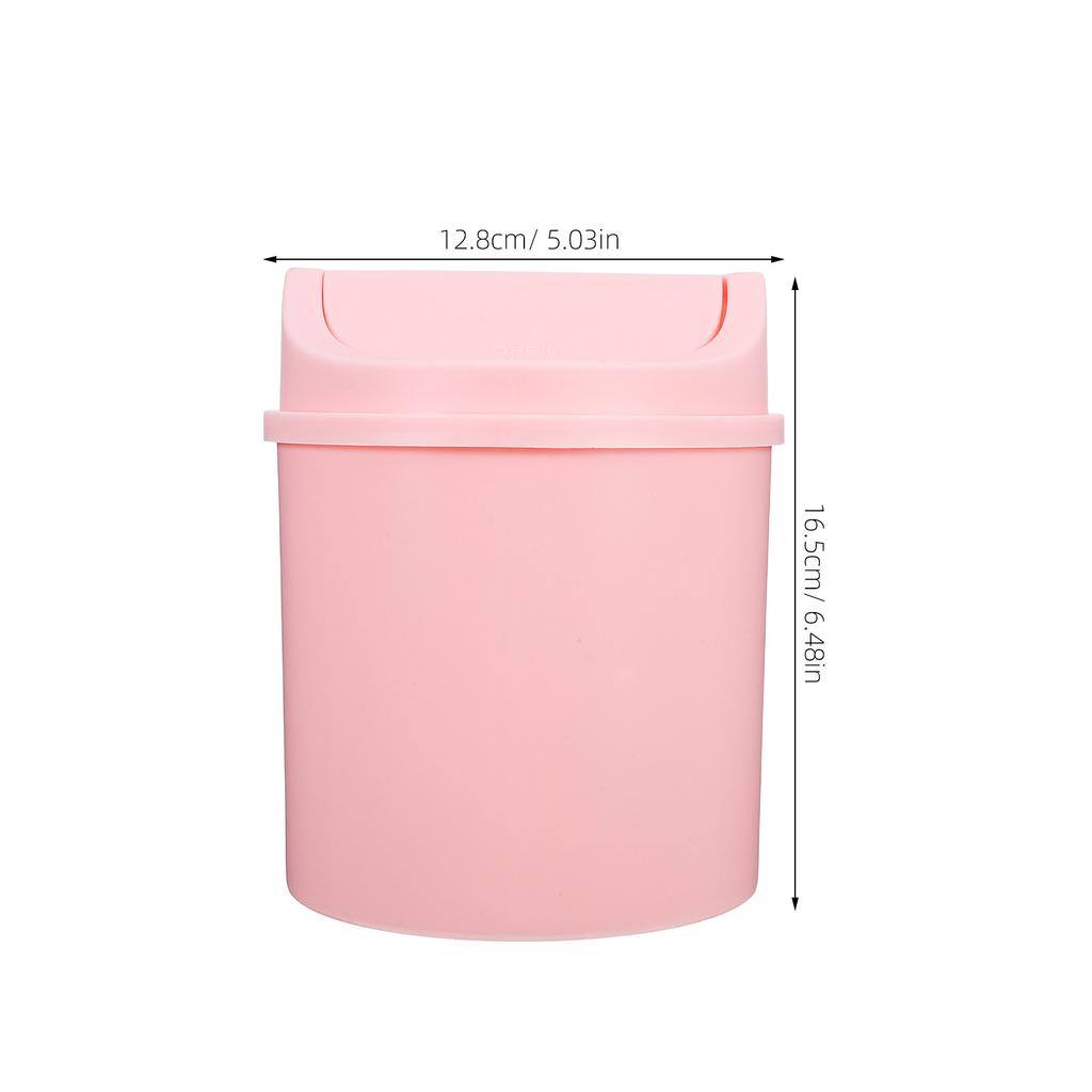 Mini Desktop Trash Can Swing Lid 2L Small Trash Bin for Desk Bedroom Office Vanity Compact Waste Bin Modern Small Garbage Can