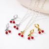 Elegant Cherry Drip Oil Hoop Earrings Set In Titanium Steel - Luxury and Creative Ear Accessories