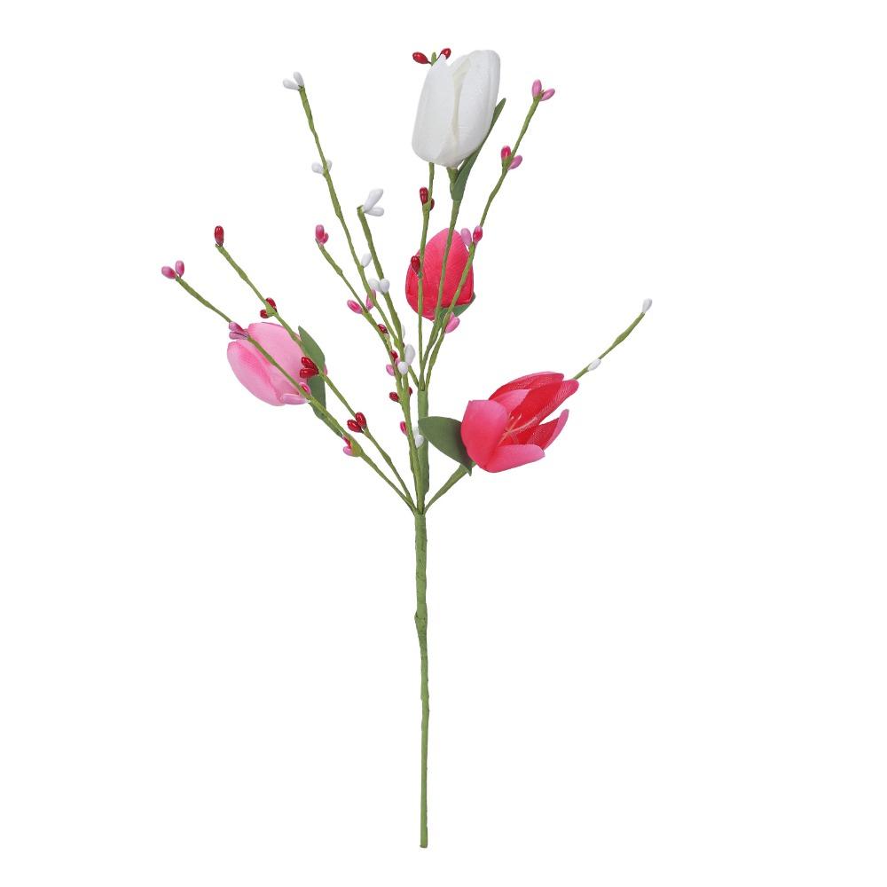 

Real Touch Artificial Tulip Flowers Faux Tulip Branch Easter Valentine s Day StyleB 38cm