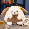 Cute Kitten Fox Puppy And Lamb Animal Plush Doll With Flower Decoration Gift For