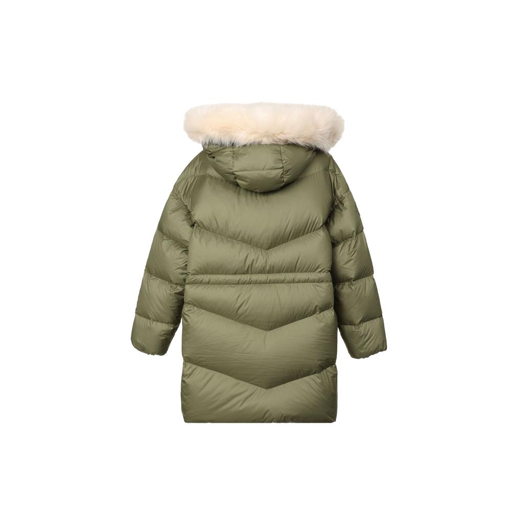 Adidas Originals Down Jacket Solid Color Zipper Stand Collar Hooded Duck Down Coat Women Jackets Green HS9515