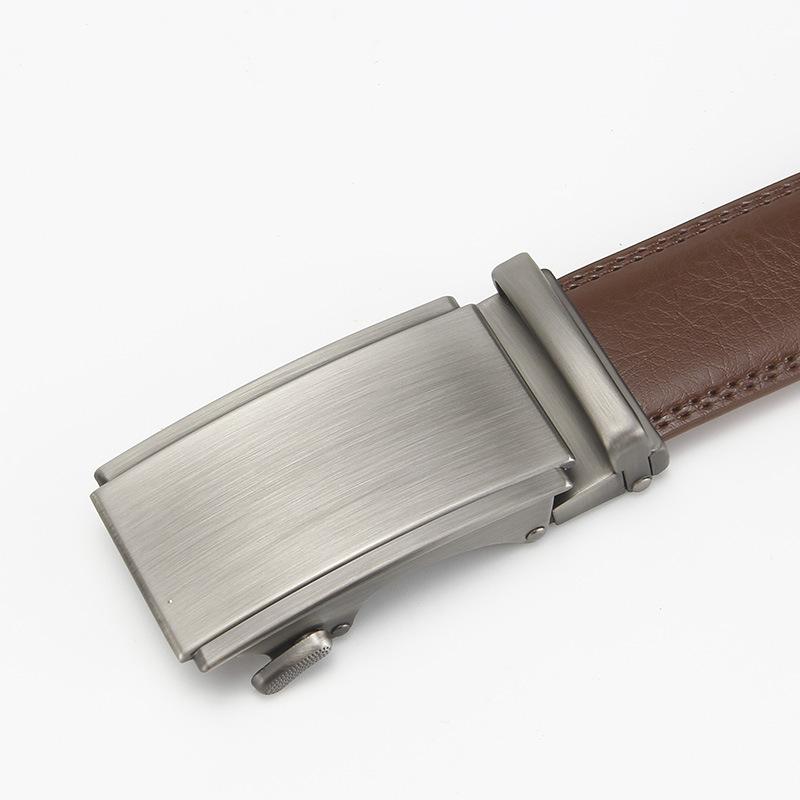 Fake Needle Punch Belts with Various Colors  Automatic Buckle Belts  Men's Genuine Leather Business Casual Buckle Belts