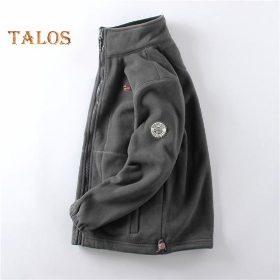 Herren Mantel Revers Langarm Doppelseitiger Polarfleece Mantel mit Taschen Herbst Winter Einfarbig Lässige Oberbekleidung