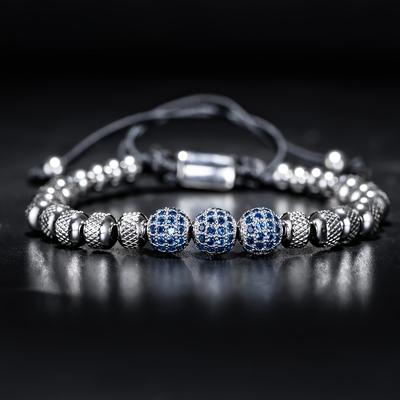 2026 Hand-woven Bracelet for Men and Women 3 Micro-set Diamond Ball Bracelets