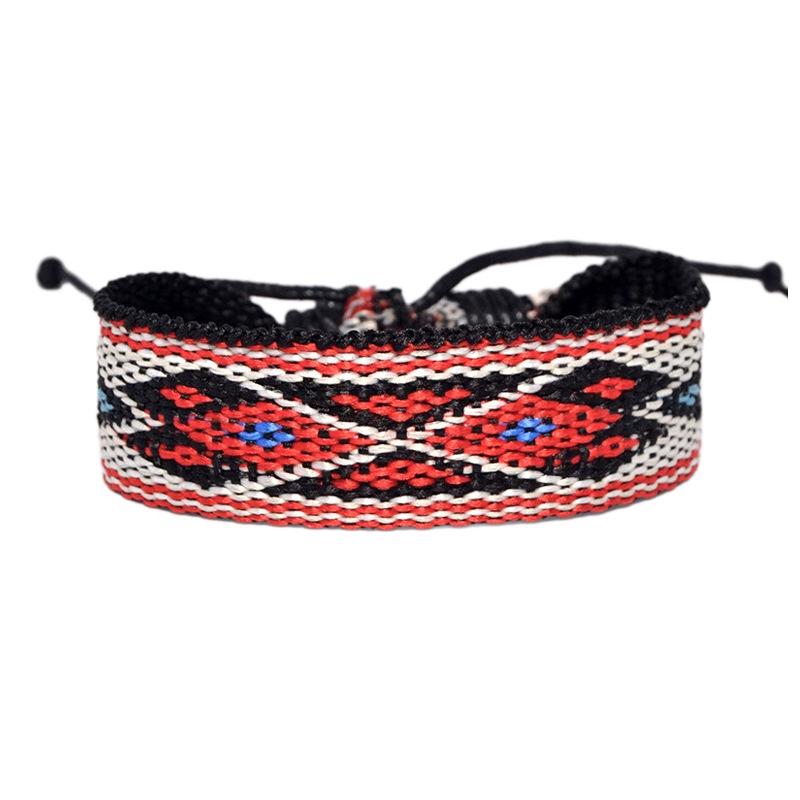 Ethnic Style Handmade Woven Cotton Linen Wristband Bracelet