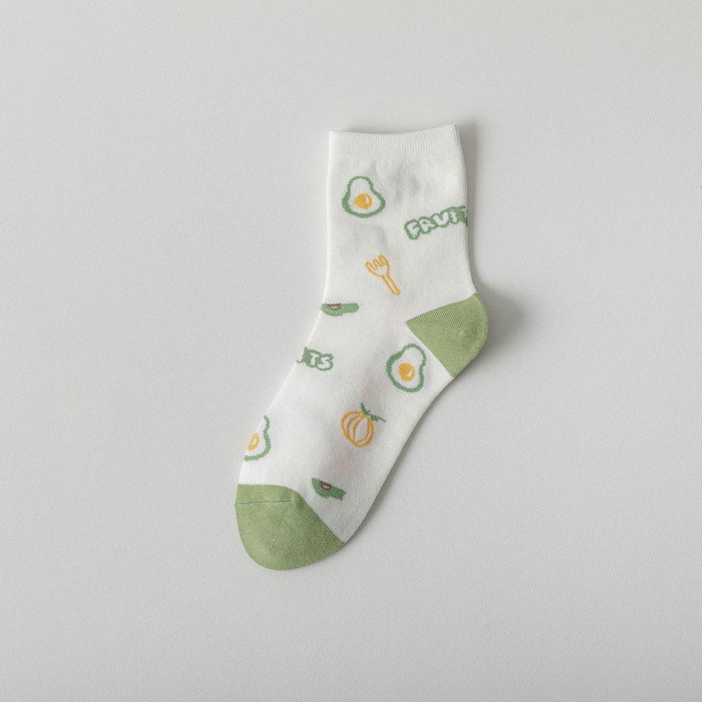 Spring And Autumn Socks Fashion Trend Dongdaemun Fruit Socks Medium Tube Socks Cotton Socks Personalized Student Socks
