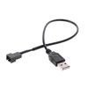 Black Usb 2.0A Male To 4-pin Connector Adapter Cable For 5v Computer Pc Fan