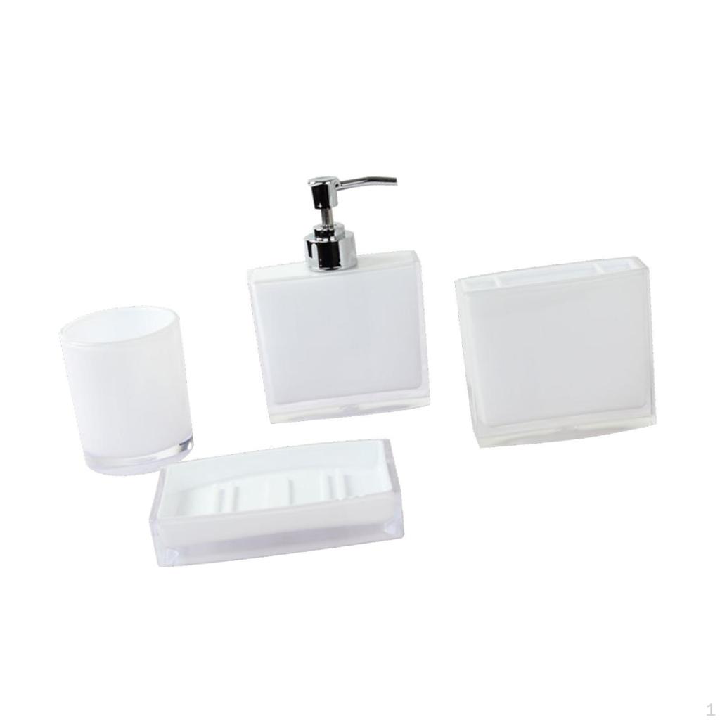 4 Pieces Cup Toothbrush Holder Set Soap Dispenser Organizer Toiletries Storage Bathroom Accessories