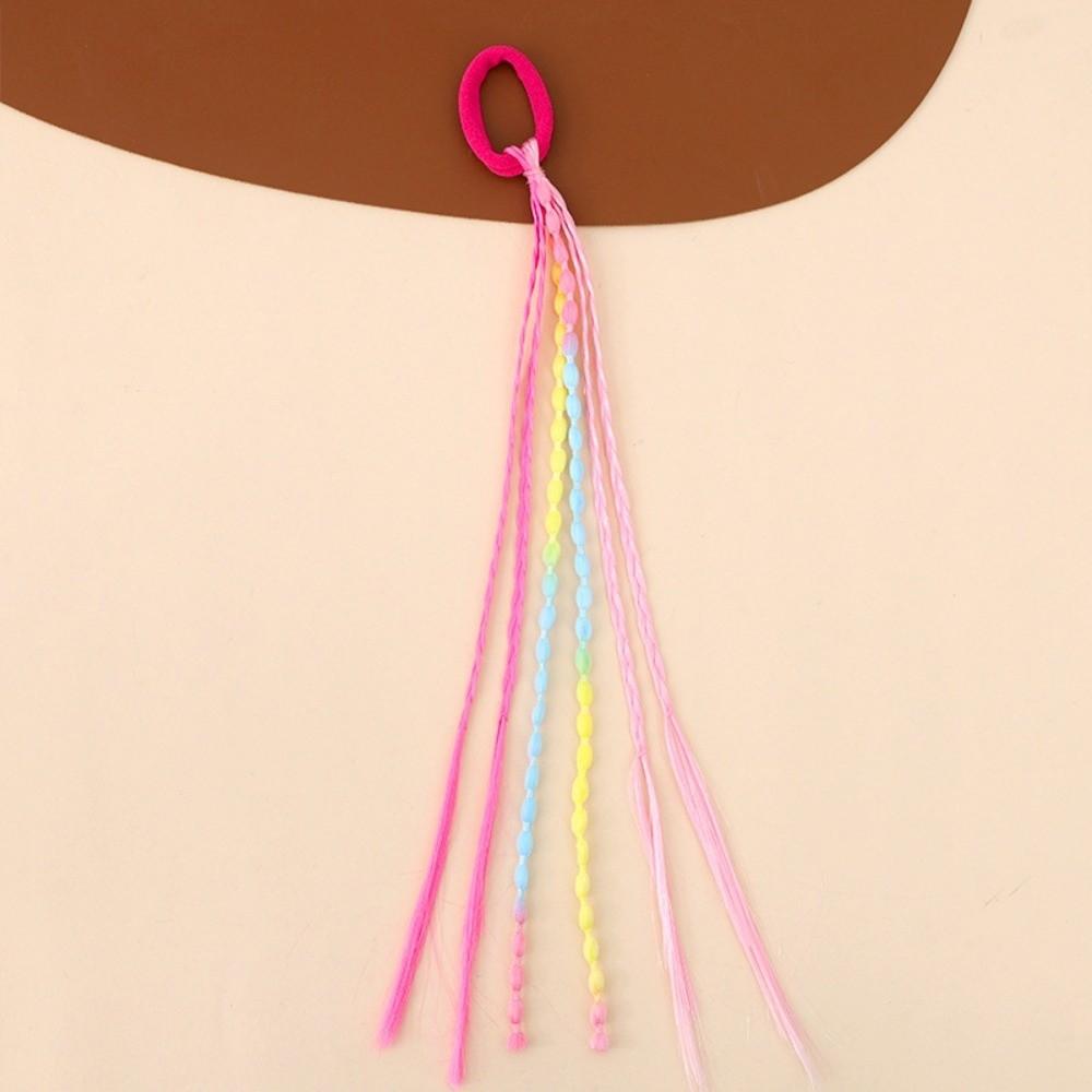 12pcs Tangle-Free Design Braided Hair Extensions Colorful Ponytail Holders  Fashion-Forward Tweens