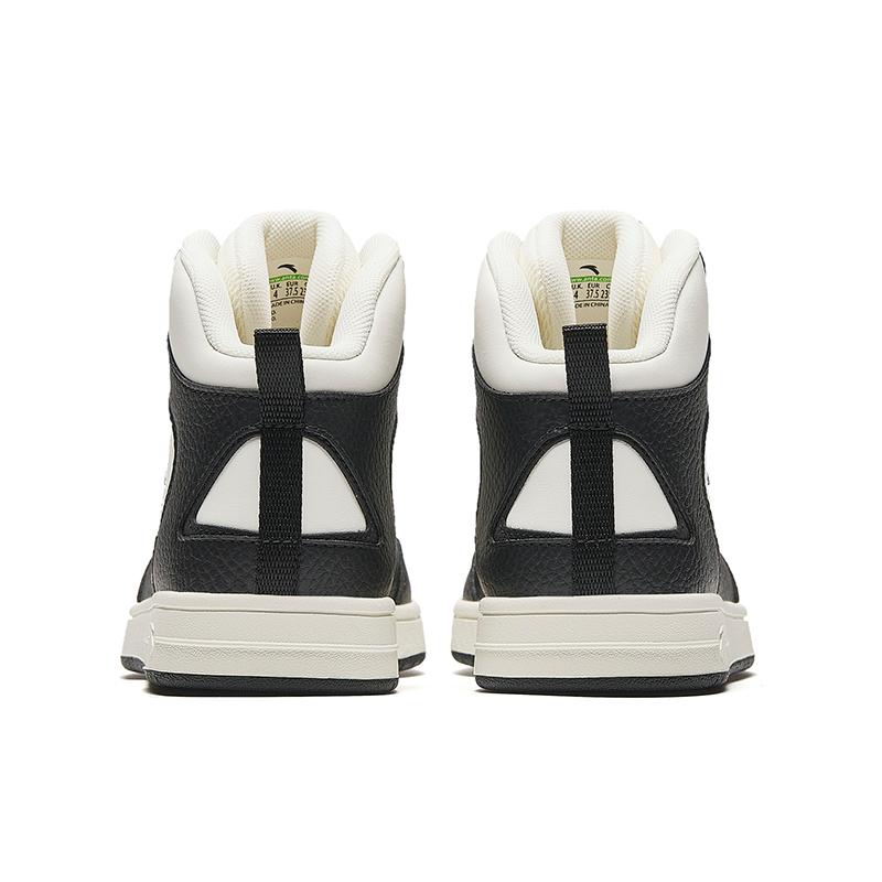 New Anta Little Zero Feel Oreo Height Increasing Lightweight Mid-Top Skateboard Shoes Women's White Black 922448084-4