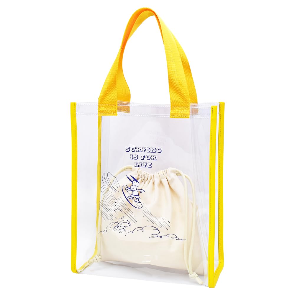 Прозрачная сумка-тоут Snoopy M со шнурком, YE Surf