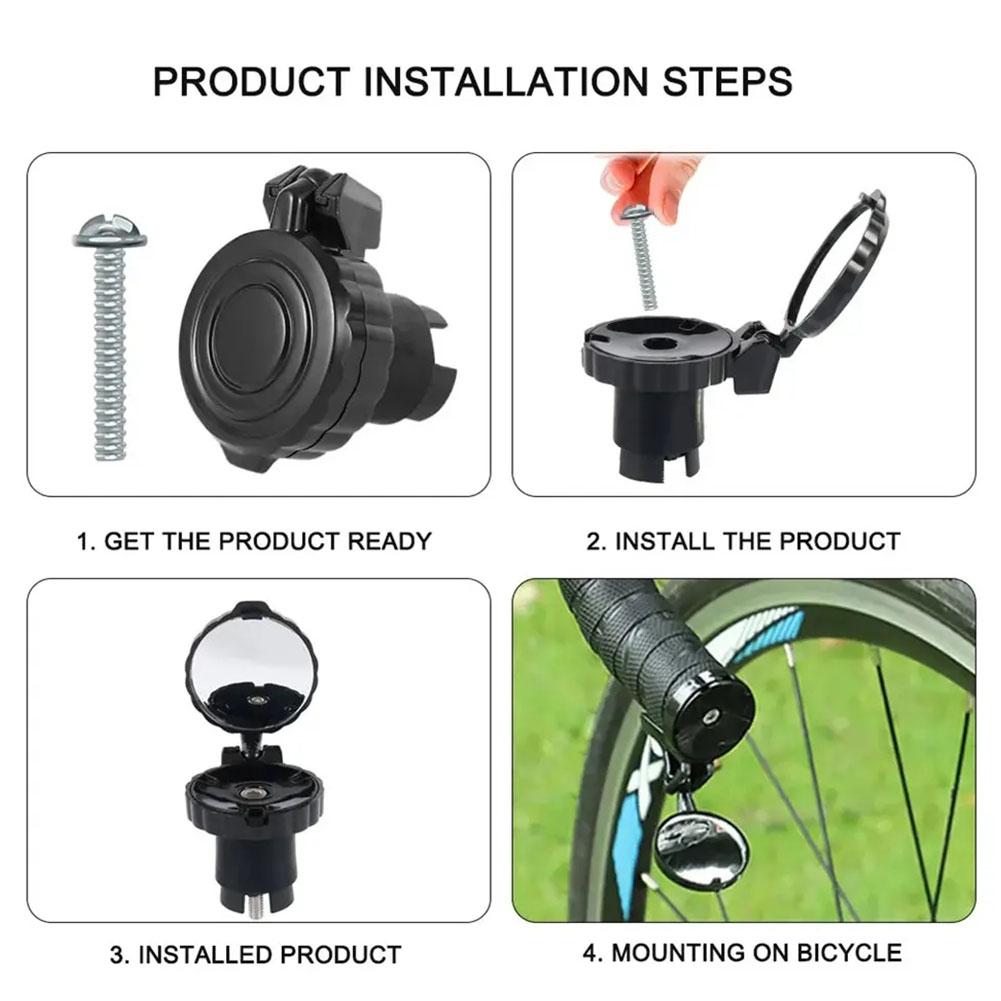 Bicycle Rearview Mirror Handlebar Mount, Anti-Glare Convex Cycling Mirror, Universal Adjustable for MTB Road Bike