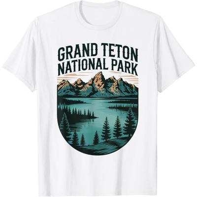 Grand Teton National Park Retro Hiking US National Park T-Shirt