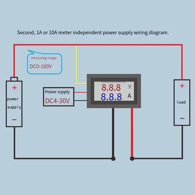 Voltmetro digitale a doppio LED Amperometro Materiali di alta qualità LED rosso