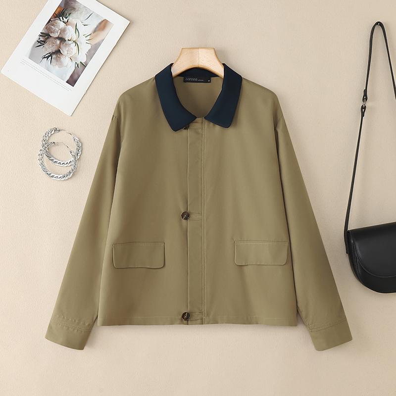 ZANZEA Women Splice Turn Down Collar Casual Long Sleeve Blouse