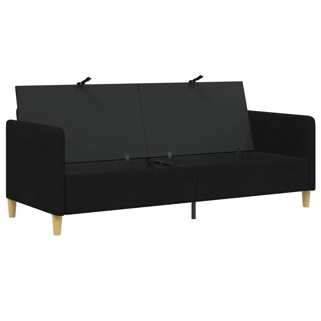 Storage Sofa In Black 192 X 78 X 87 Cm Polyester