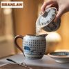 160ml Heart Sutra Ru Kiln Three-talent Gaiwan Japanese Tea Tureen Tea Bowl With Lid Kit Tea Maker Cover Bowl Tea Items Ornaments