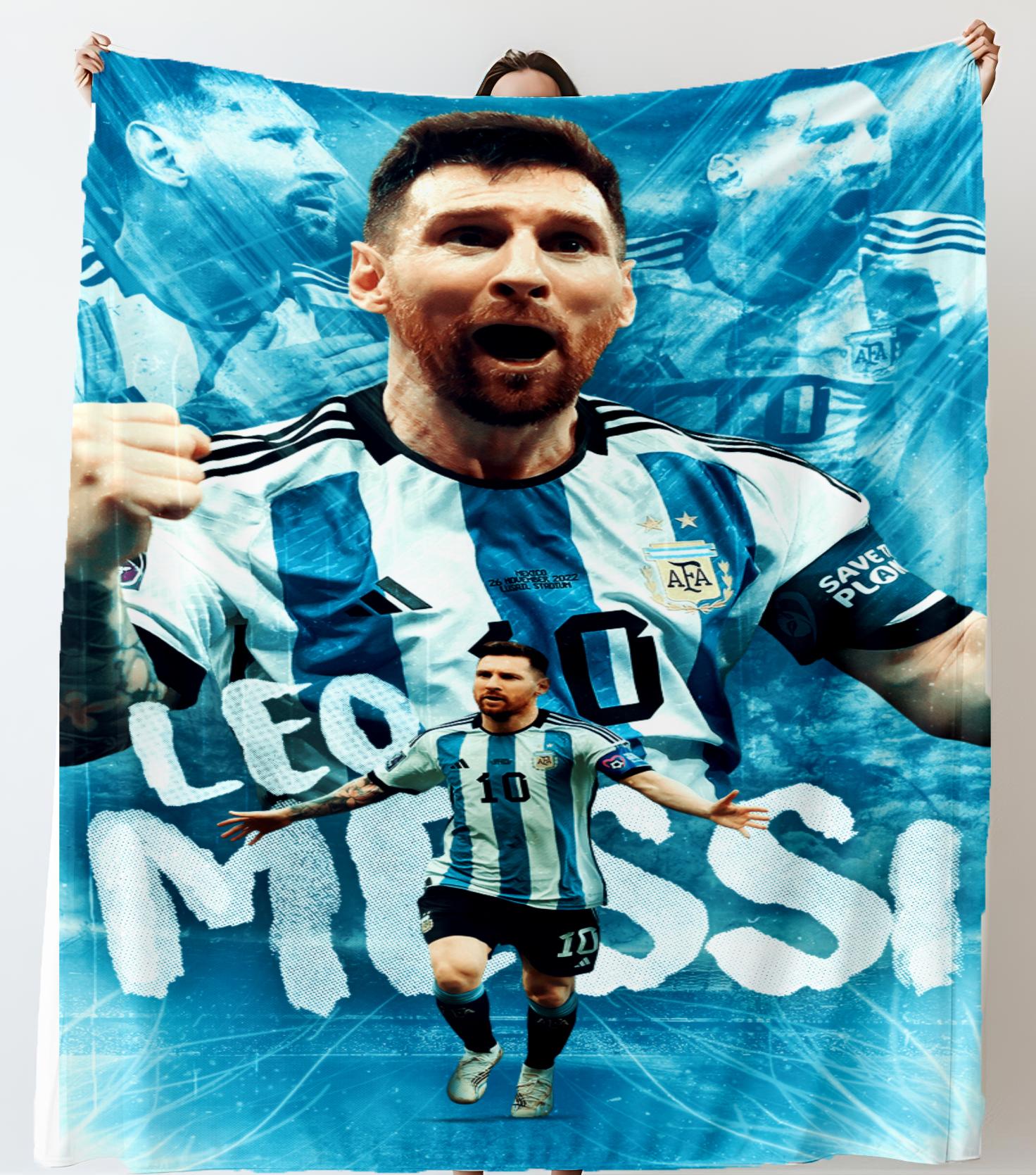 

Four Seasons Universal Football Star MMMessi 10 Printed Blanket Bed Camping Sofa Fluffy Soft Blankets Microfiber Bedding 75x90cm