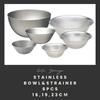 Yanagi Sori 6-Piece Stainless Steel Colander Set (16, 19, and 23cm), Made In Japan, Dishwasher Safe, Salad Bowl, Mixing Bowl, Matte Polished, Perfect