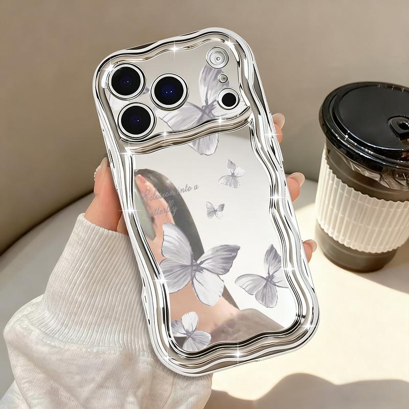 Colorful Butterfly Phone Case For iPhone 17 Pro Max Air 16e 16 15 14 13 Pro Max 12 11 Shockproof Luxury Plating Soft TPU Cover