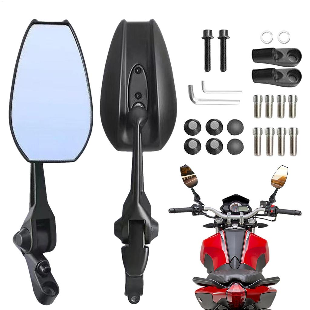 Mirrors For Motorcycles Motorcycle Handlebar Mirrors Anti-glare Reflector High Definition Vibration-resistant For Racing Cycling