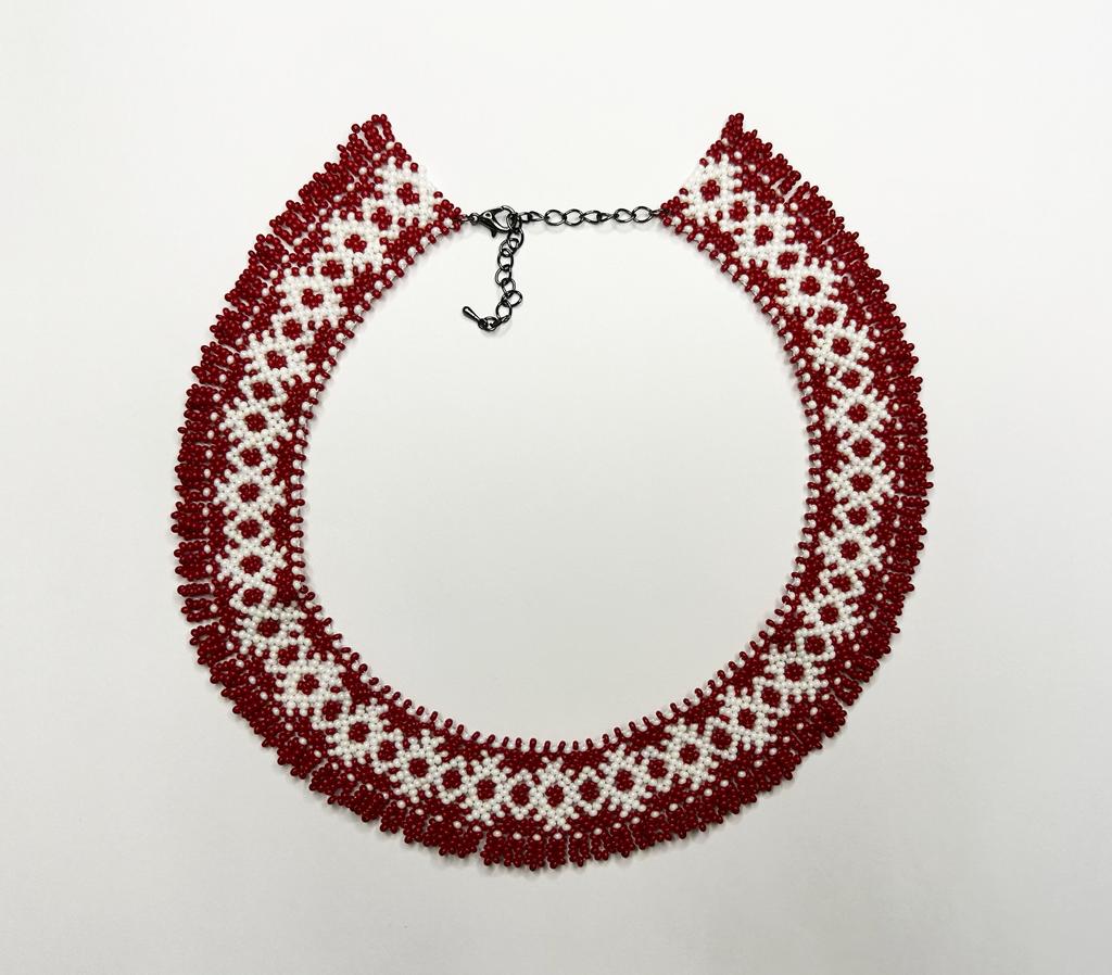 Tradycyjny ukraiński silyanka z paciorkami HatynkaUA Naszyjnik wykonany ręcznie (SUN999_53)